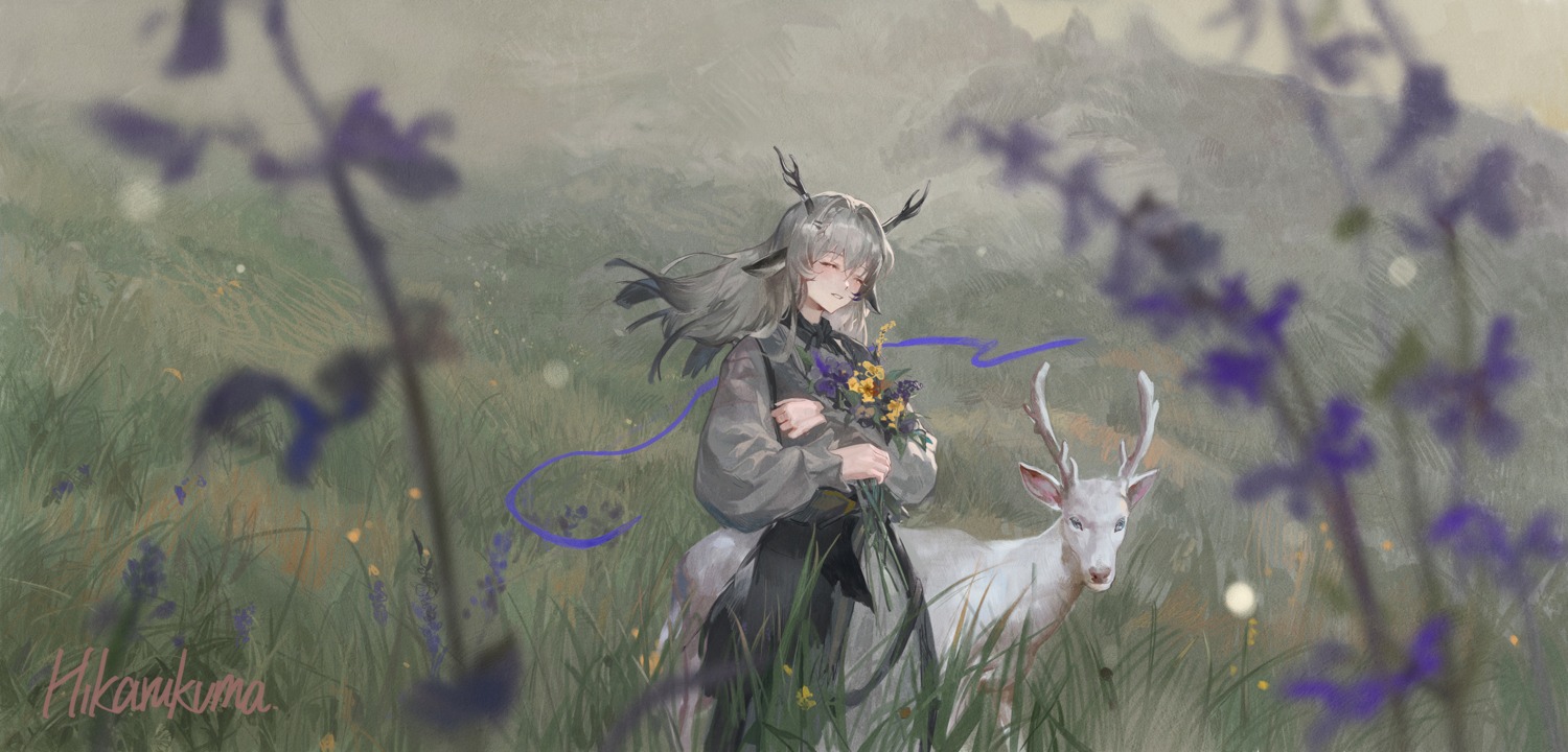 animal_ears arknights daylightallure horns landscape