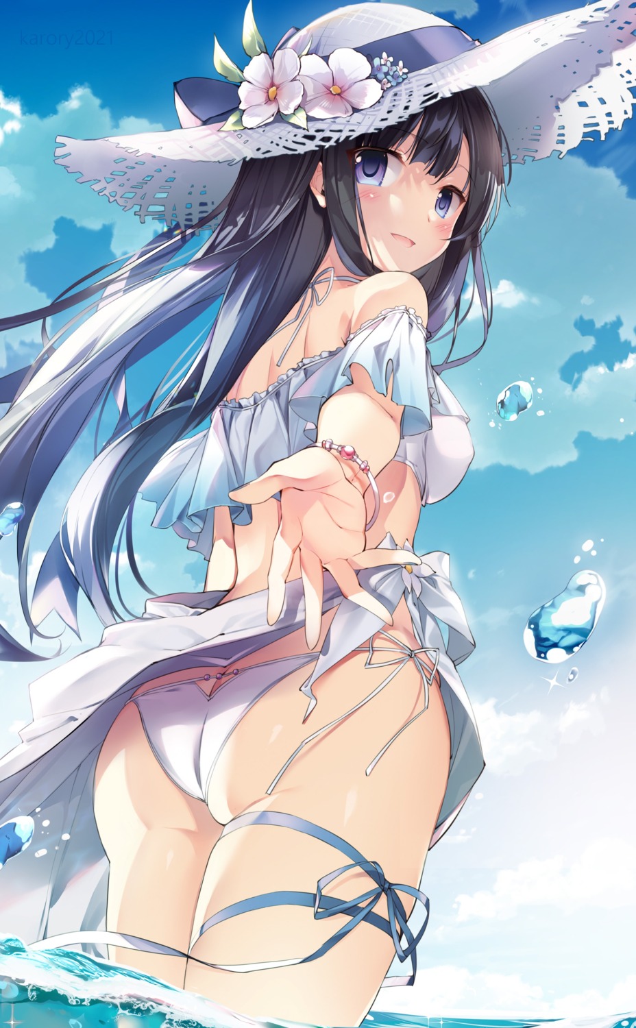 ass bikini garter karory skirt_lift swimsuits wet