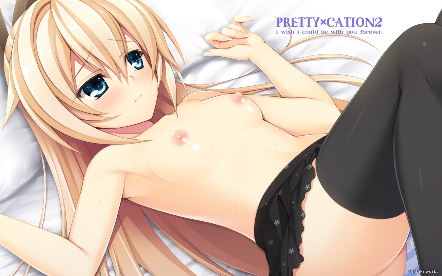 asami_asami hibiki_works kurashiki_azusa loli nipples pantsu pretty_x_cation_2 shimapan thighhighs topless wallpaper