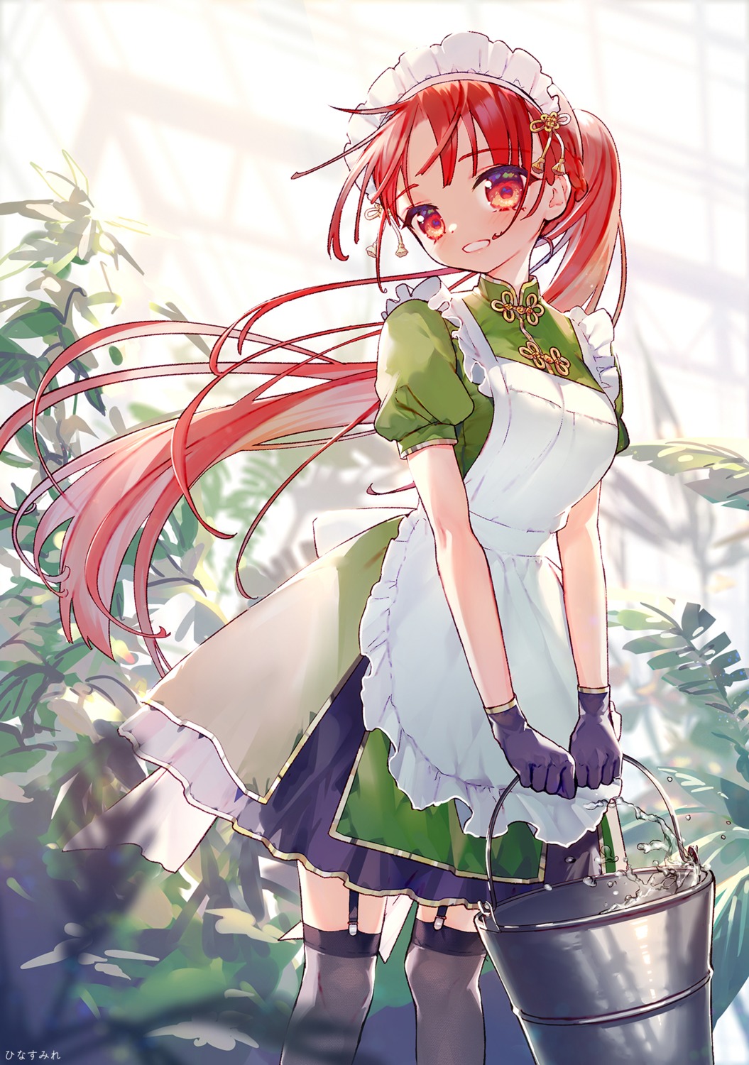 asian_clothes hinasumire hong_meiling maid stockings thighhighs touhou