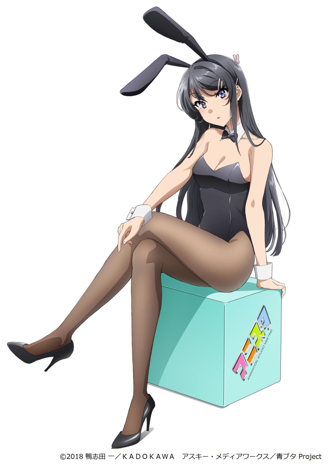 animal_ears bunny_ears bunny_girl cleavage heels pantyhose sakurajima_mai seishun_buta_yarou