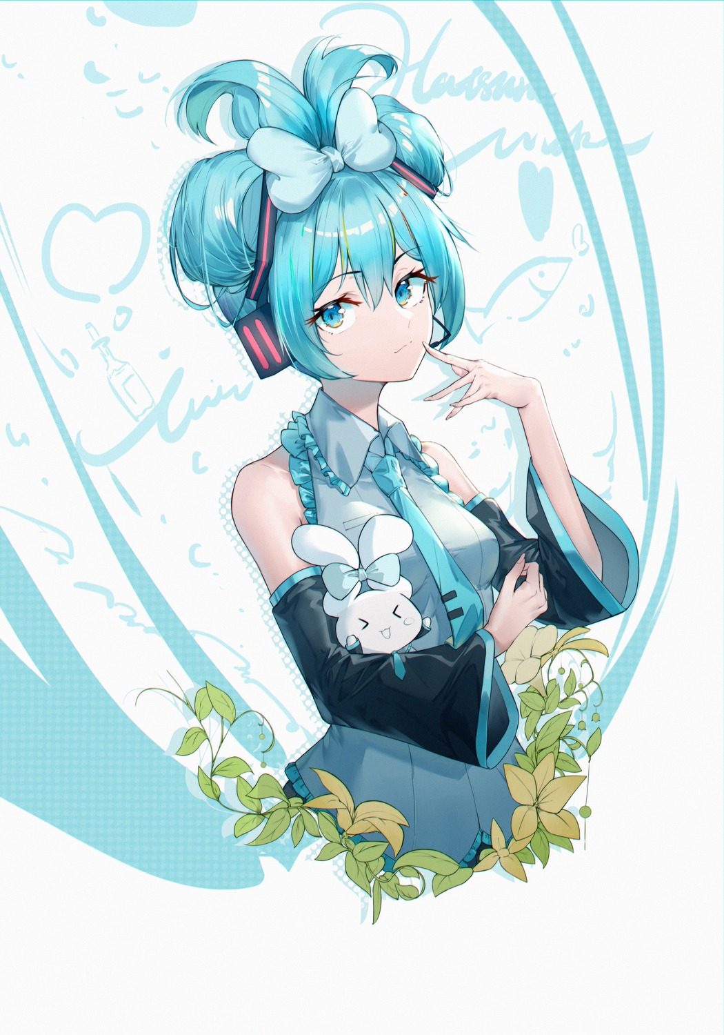 cinnamiku cinnamoroll crossover hatsune_miku headphones rzx0 sanrio vocaloid