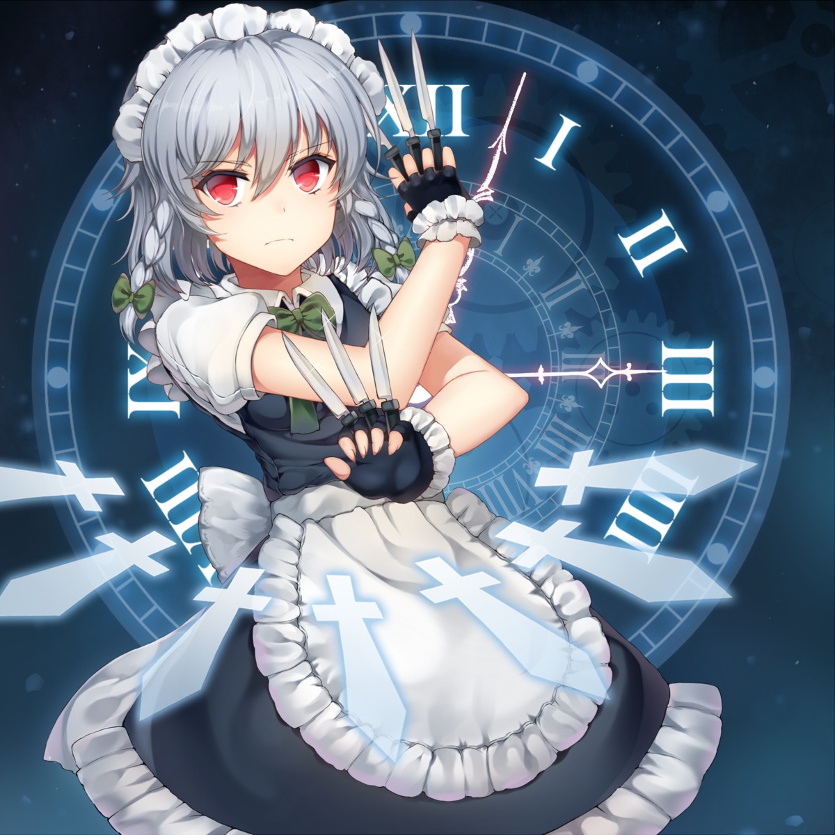 izayoi_sakuya maid papo touhou weapon