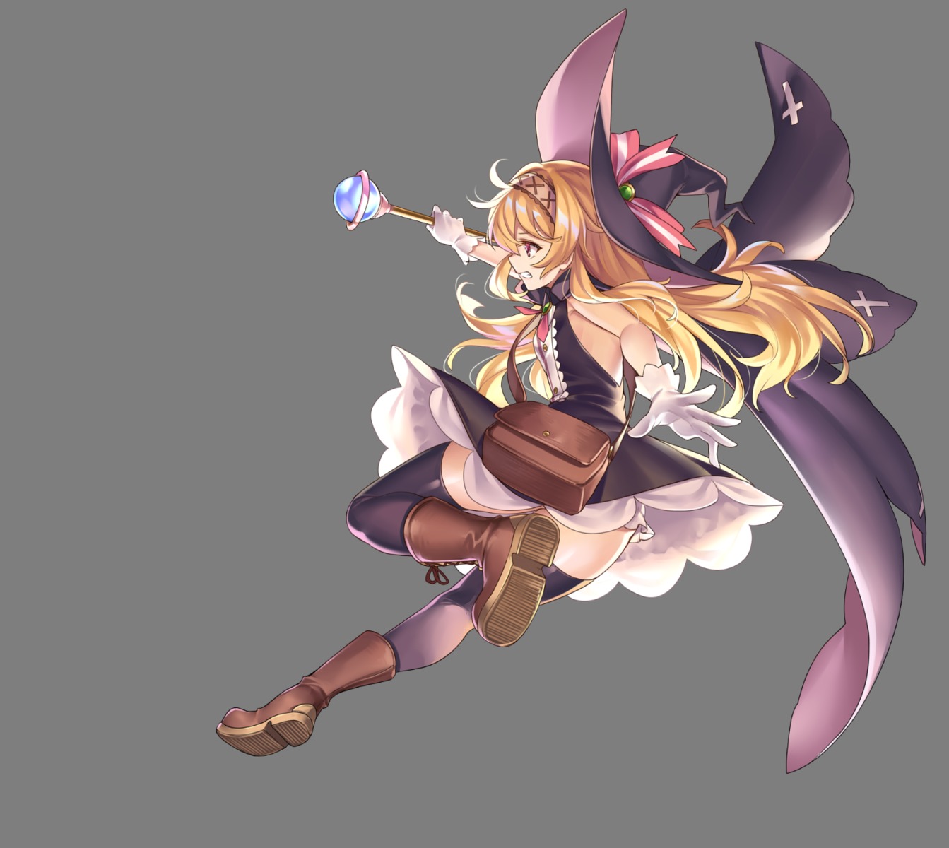 dress little_witch_nobeta no_bra nobeta skirt_lift tagme thighhighs transparent_png weapon witch