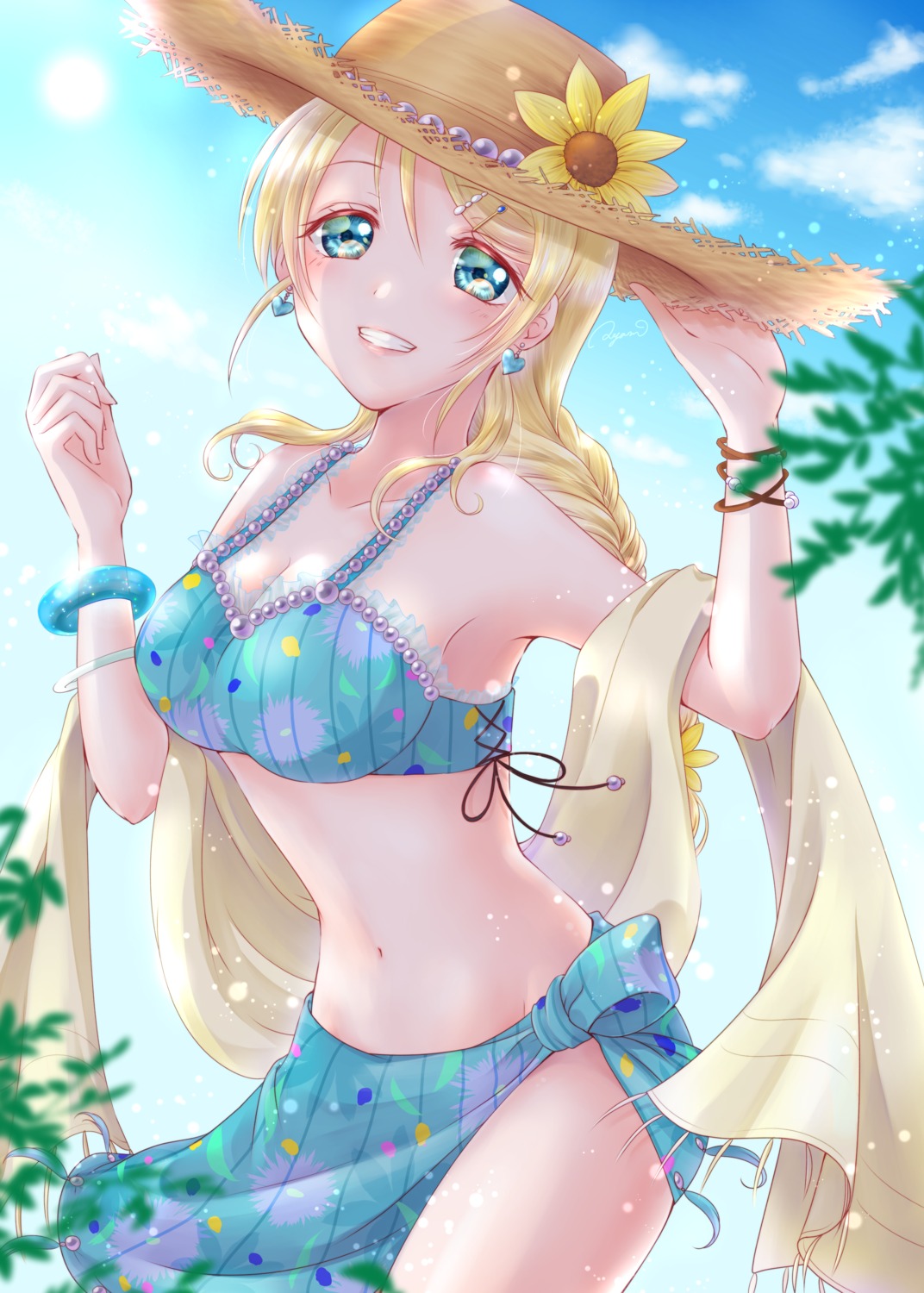 ayamu ayase_eli bikini_top cleavage love_live! swimsuits