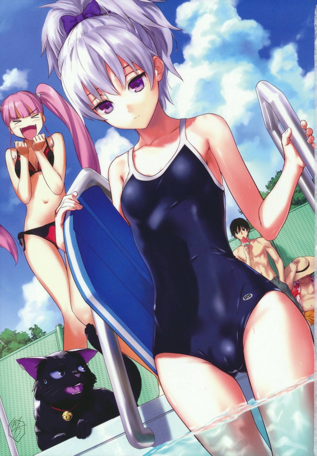 ajisai_denden bikini cameltoe darker_than_black hei kawakami_rokkaku kayanuma_kiko loli mao_(darker_than_black) swimsuits yin