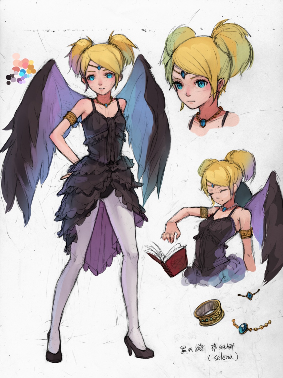 dress pantyhose sketch wings zengxianxin