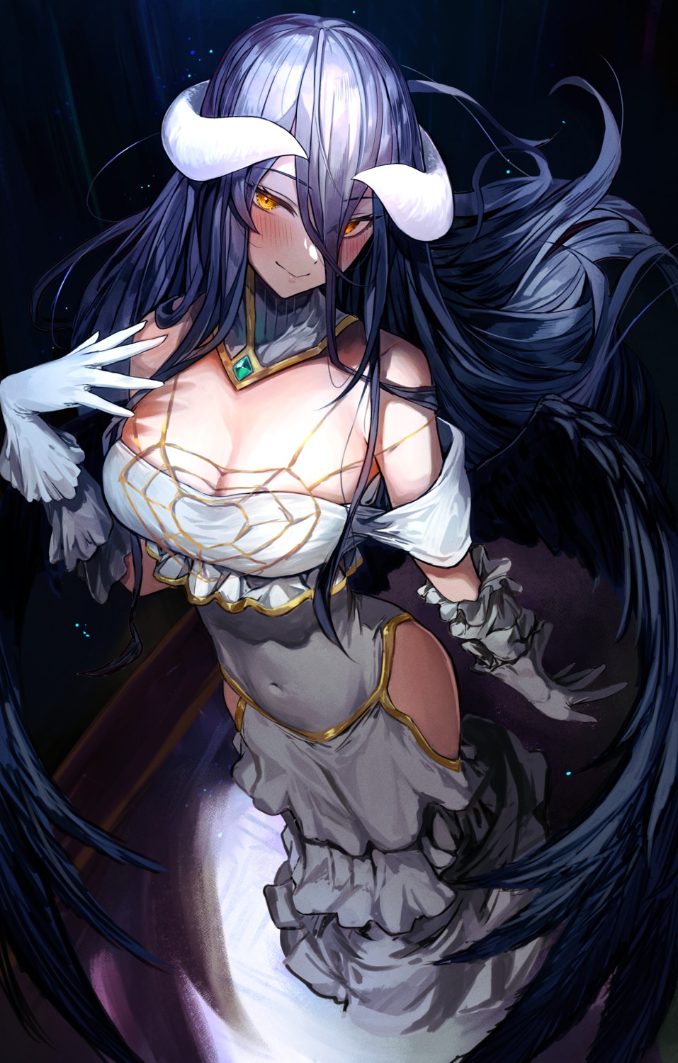 albedo_(overlord) dress horns marse_(rokudaime) overlord wings