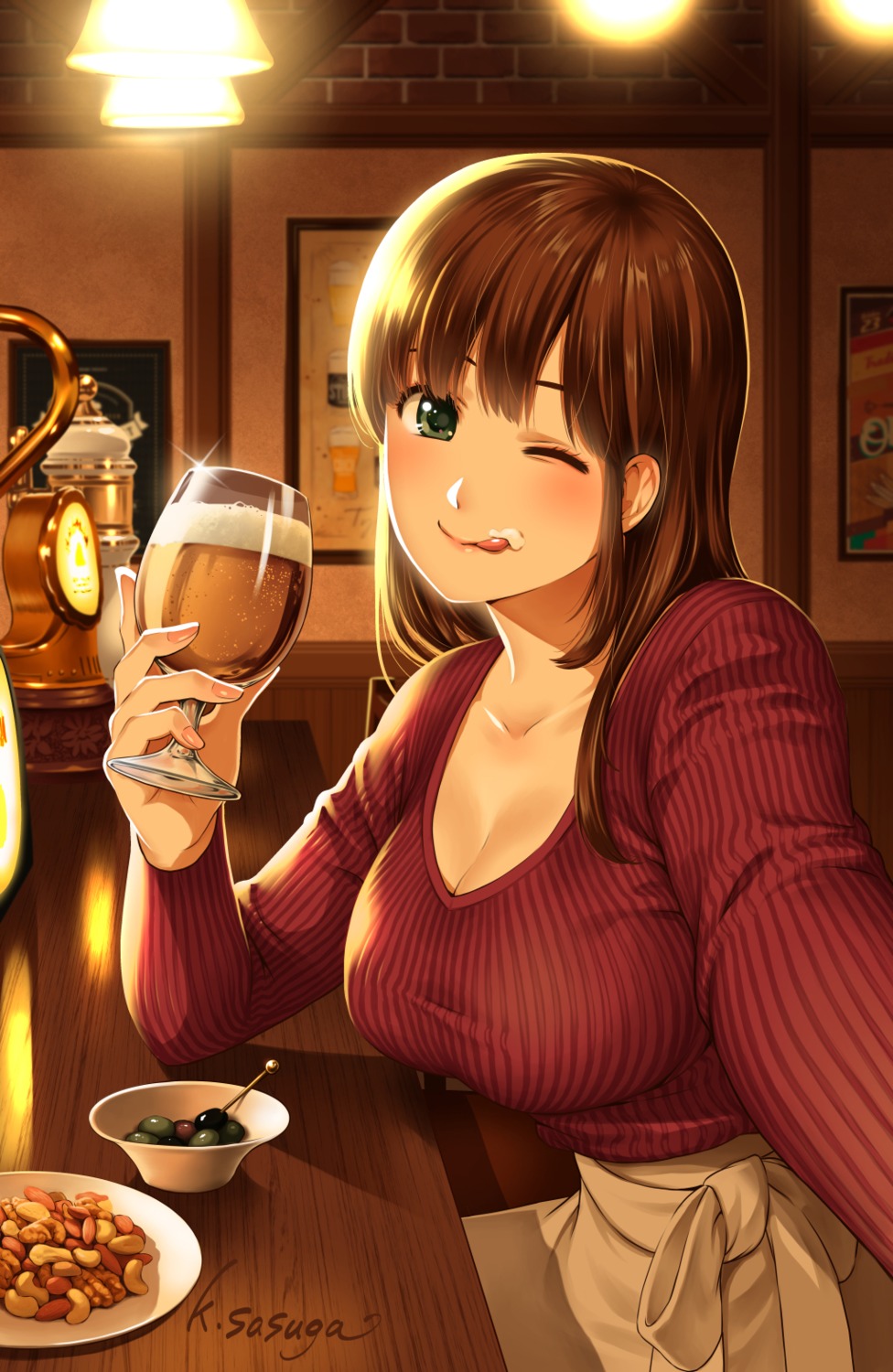 cleavage domestic_na_kanojo sasuga_kei signed sweater tachibana_hina