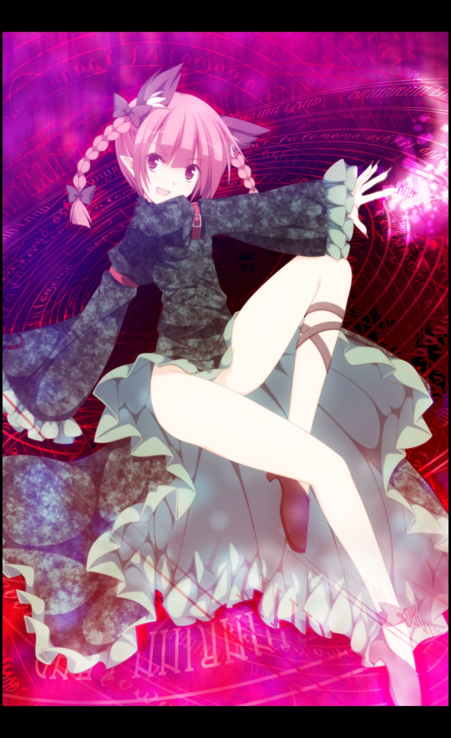 animal_ears dress kaenbyou_rin nekomimi nopan sakurame touhou