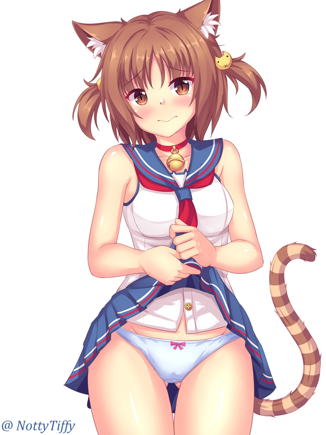 animal_ears azuki fast-runner-2024 nekopara pantsu seifuku skirt_lift tail