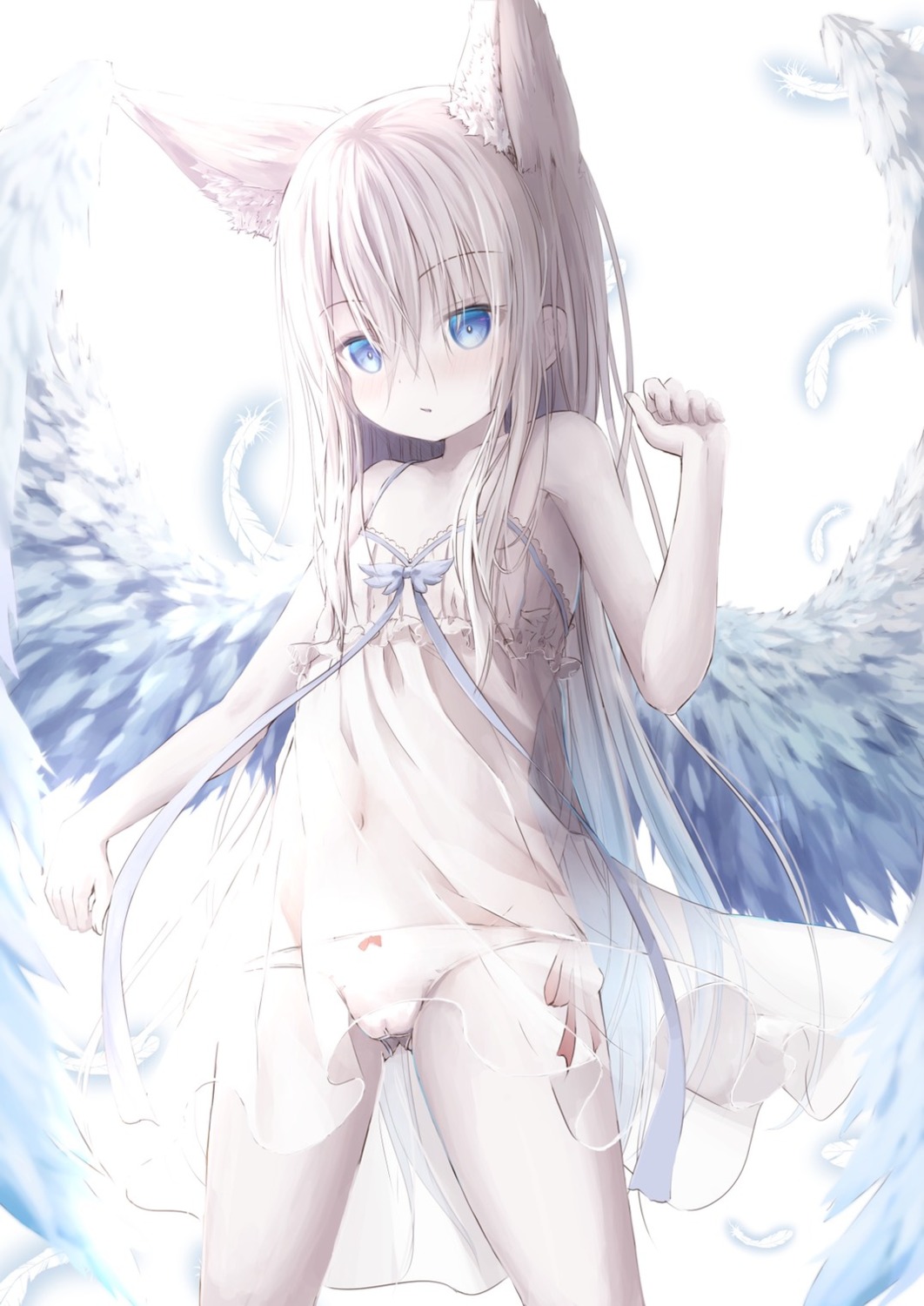 animal_ears cameltoe lingerie loli pantsu see_through utatanecocoa wings