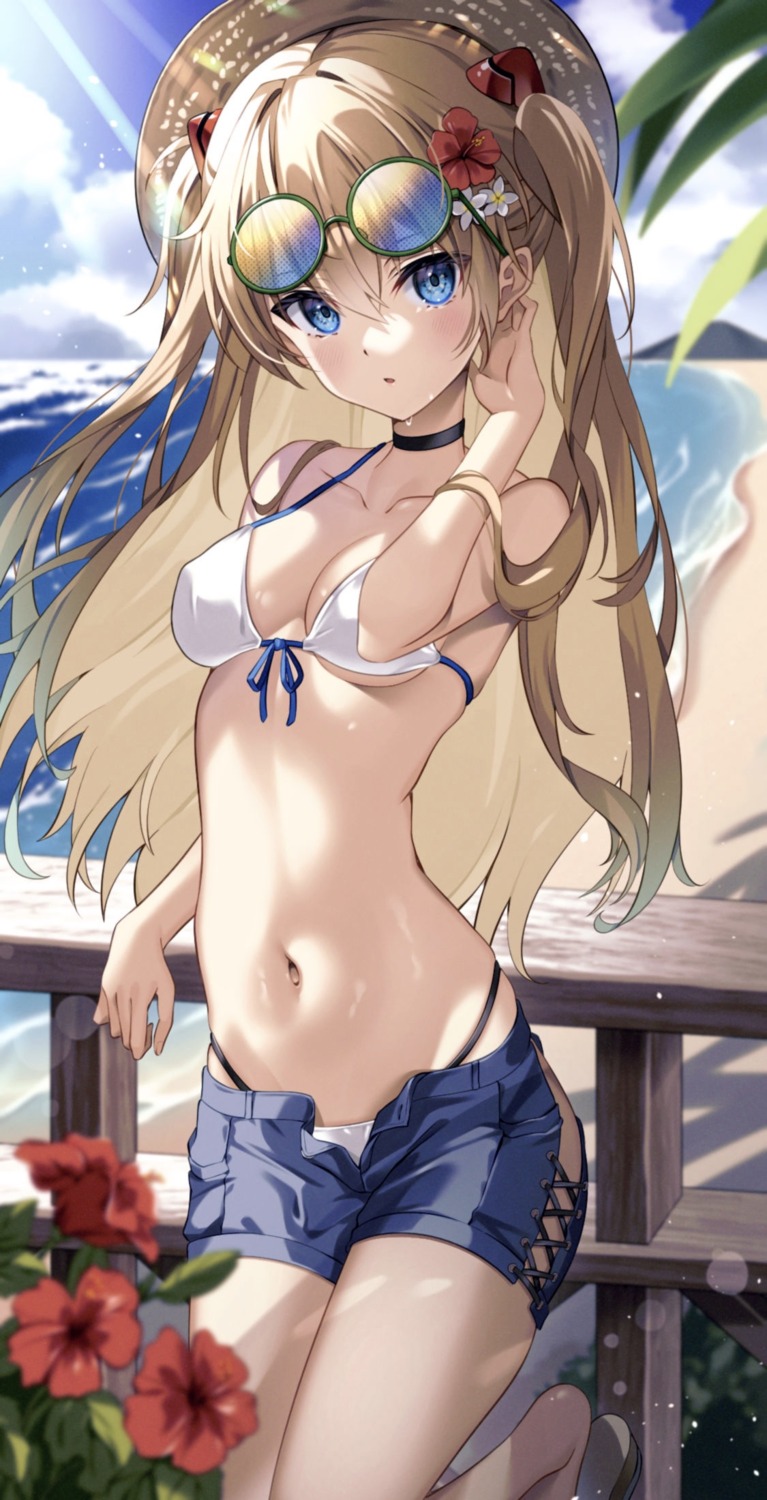 @shun bikini erect_nipples megane neon_genesis_evangelion souryuu_asuka_langley swimsuits