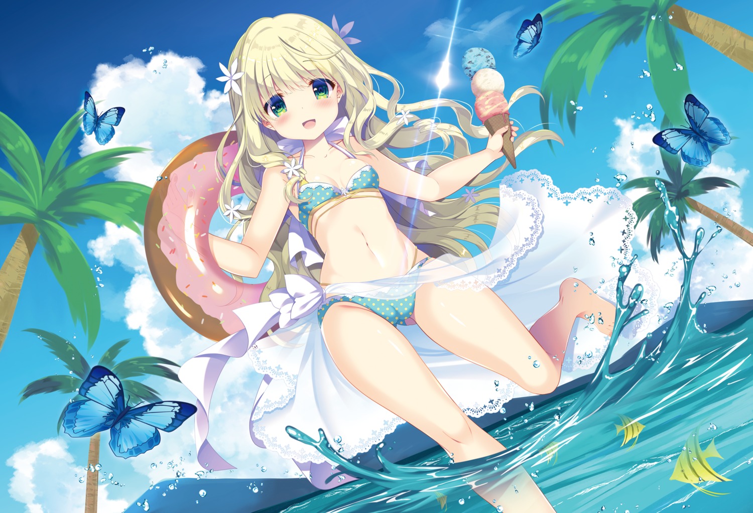 bikini cameltoe loli see_through skirt_lift swimsuits takashina_asahi wet