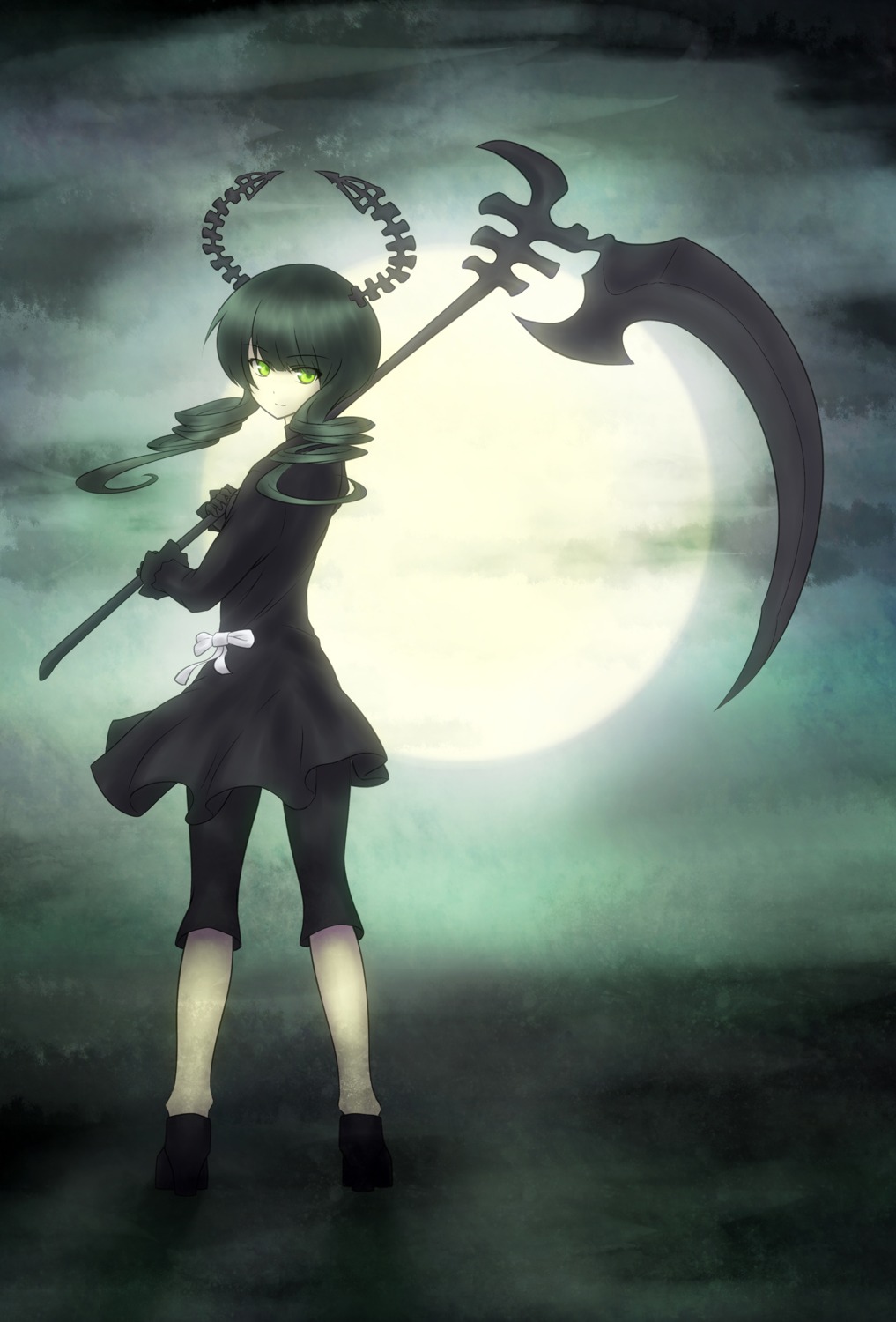 black_rock_shooter dead_master garuku horns landscape vocaloid