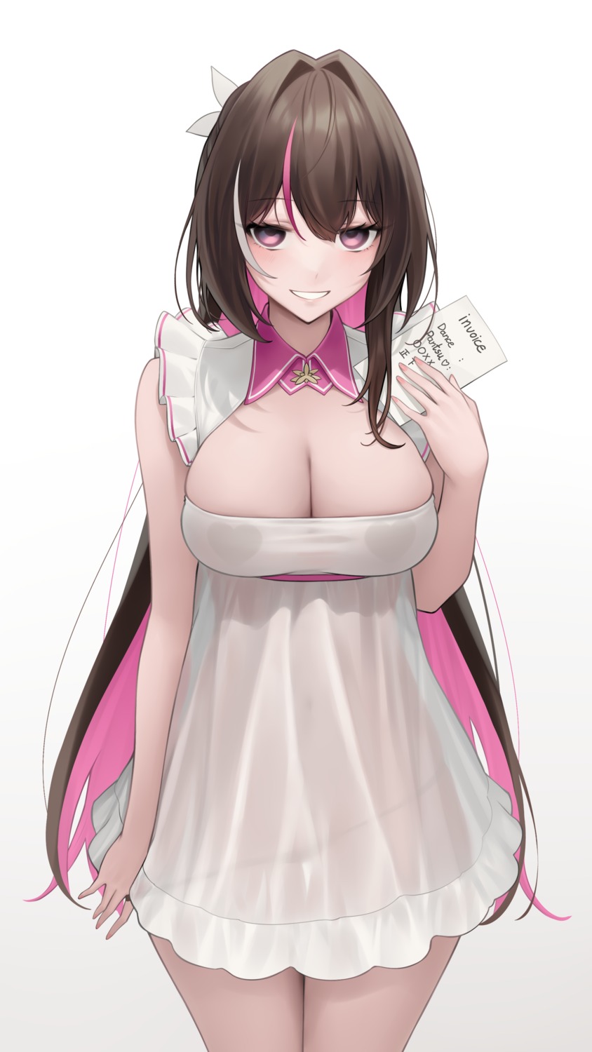 azki_(hololive) dress hololive no_bra pantsu panty_pull pasties see_through somebody_(leiking00) thong undressing