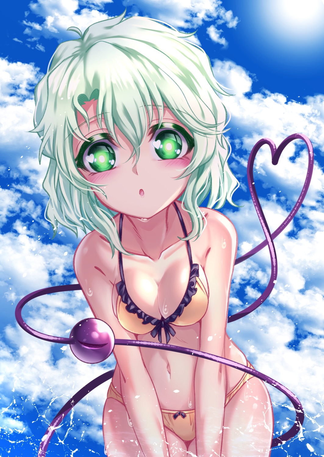 bikini cleavage komeiji_koishi swimsuits tagme touhou wet