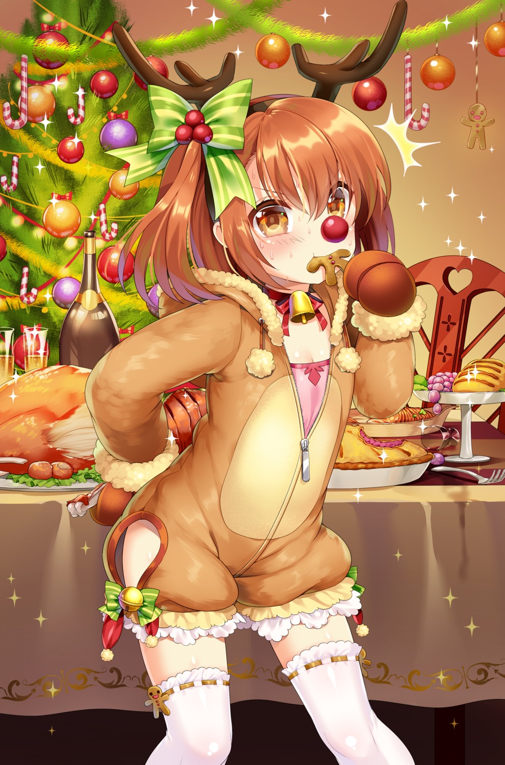 christmas horns m.vv romance_sangoku thighhighs tojoy_game