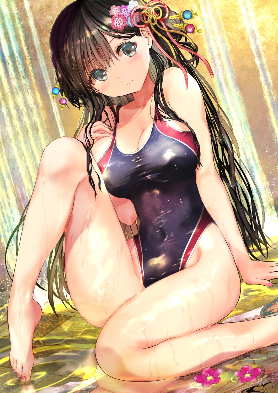 feet ogata_tei swimsuits wet