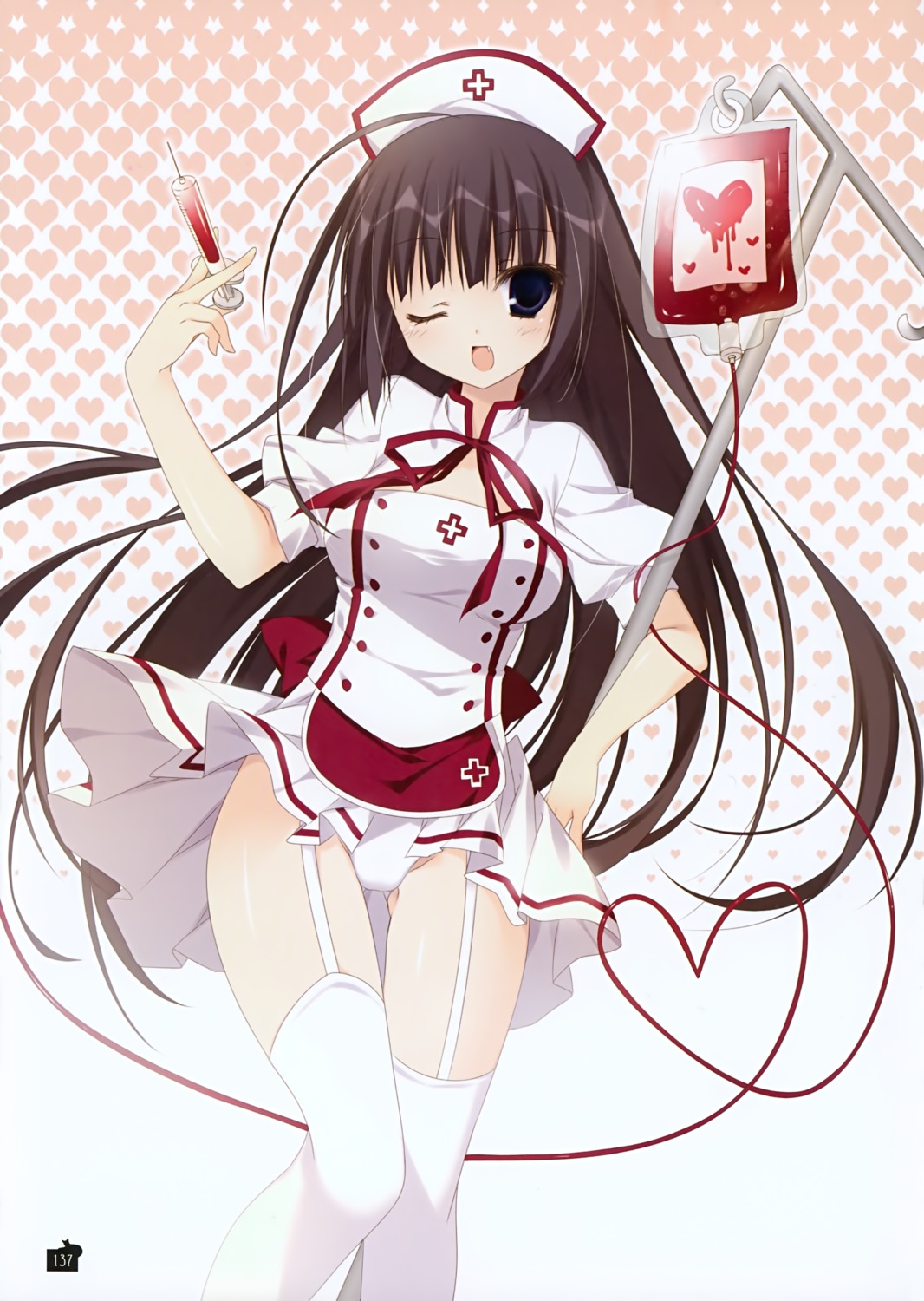 inugami_kira nurse pantsu stockings thighhighs