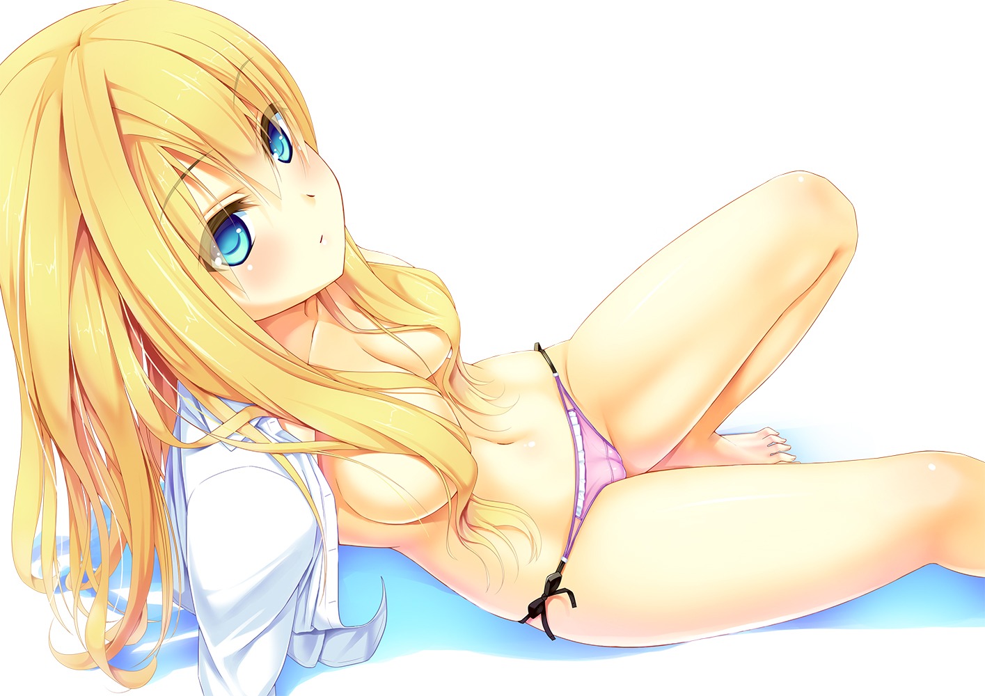 cameltoe cleavage no_bra open_shirt pantsu pellagra string_panties