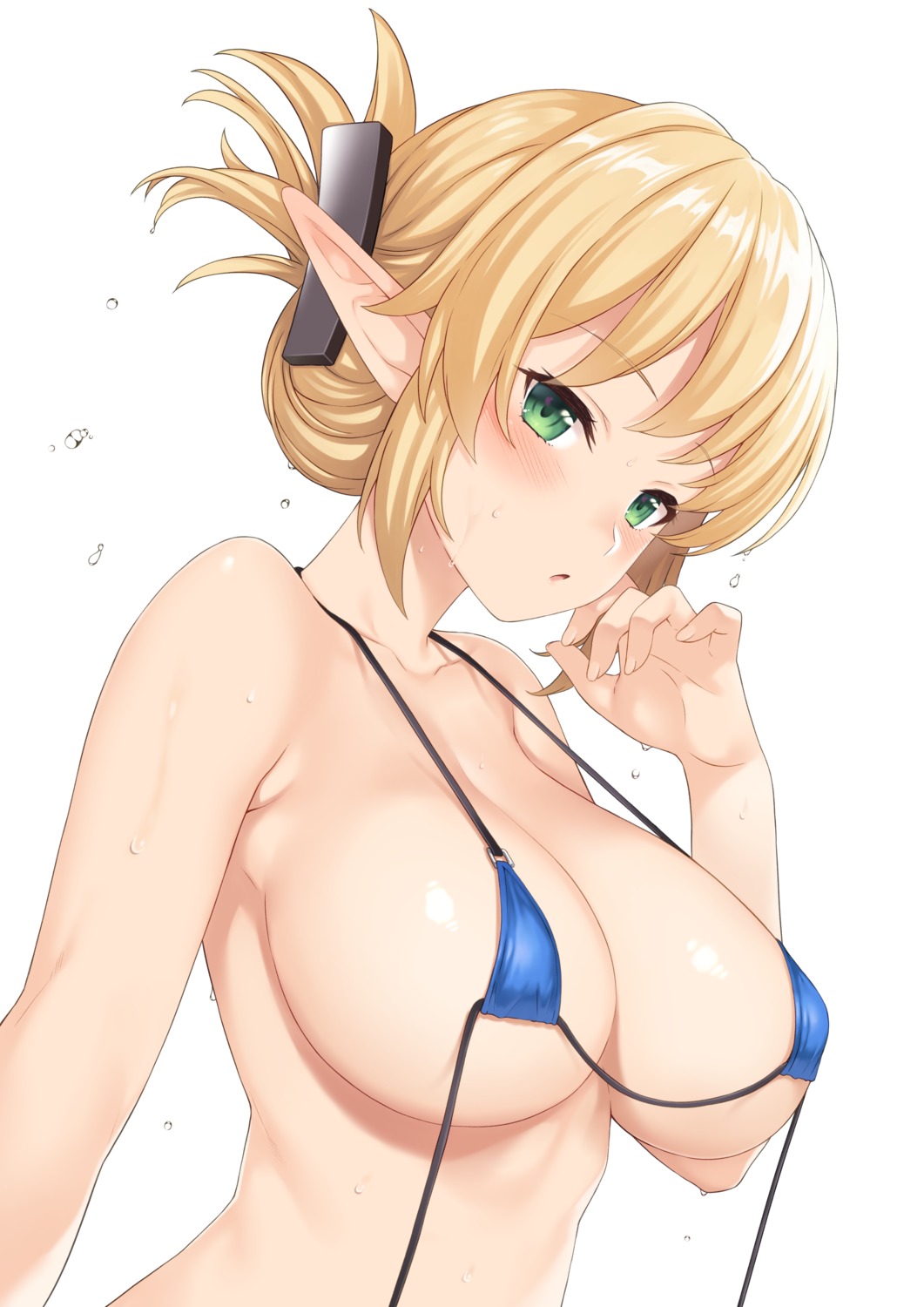 aegis_tia_aederlinde bikini_top elf enjo_kouhai pointy_ears swimsuits takunomi