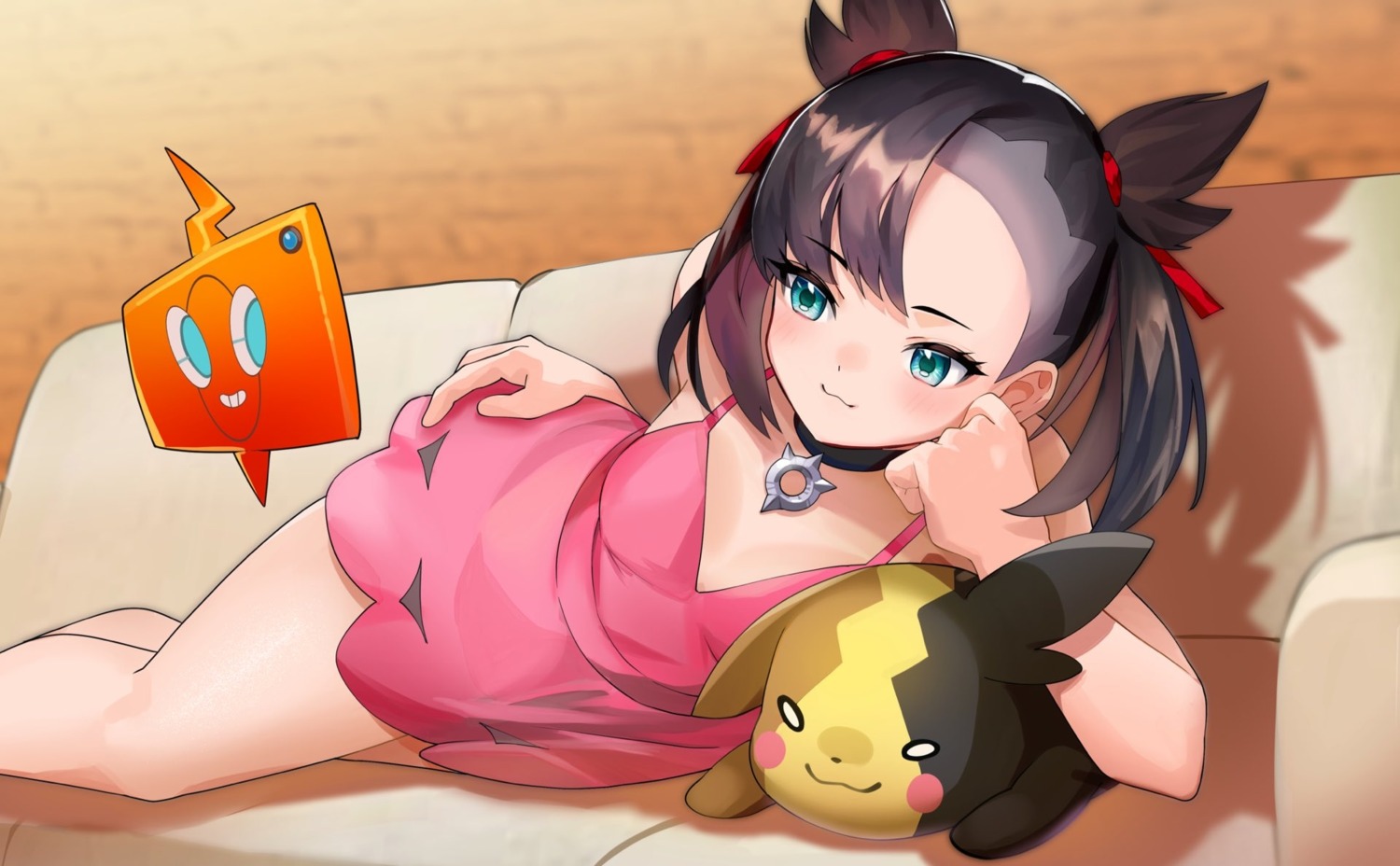 cleavage dress mary_(pokemon) morpeko no_bra pokemon pokemon_swsh tagme