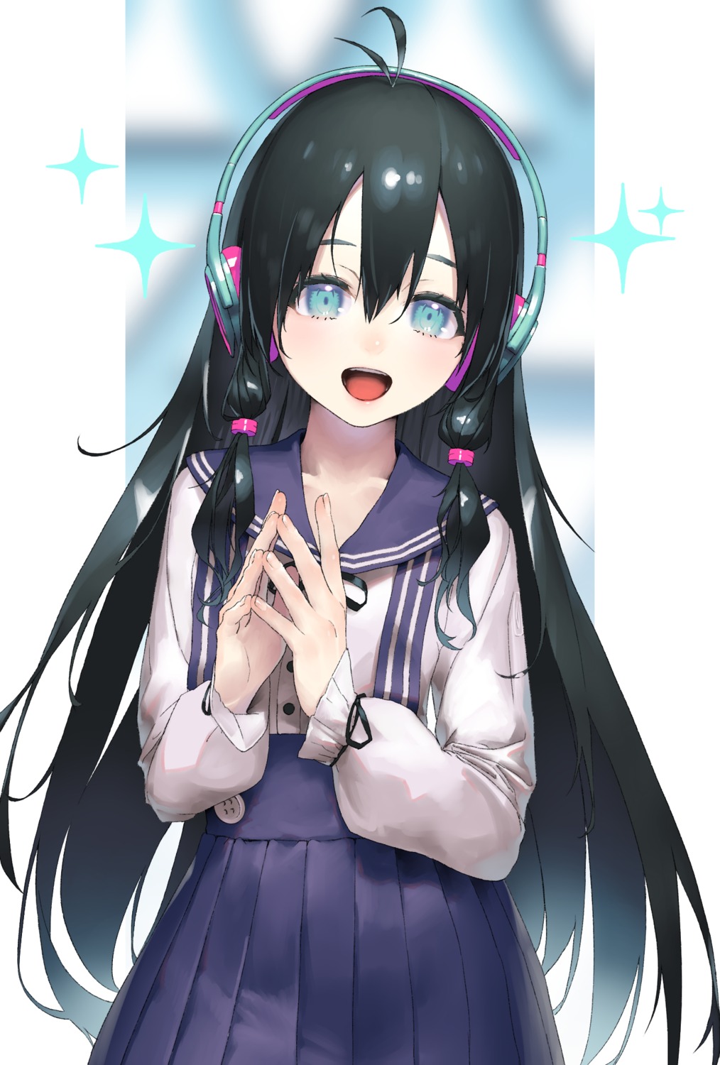 headphones rsk_(tbhono) seifuku