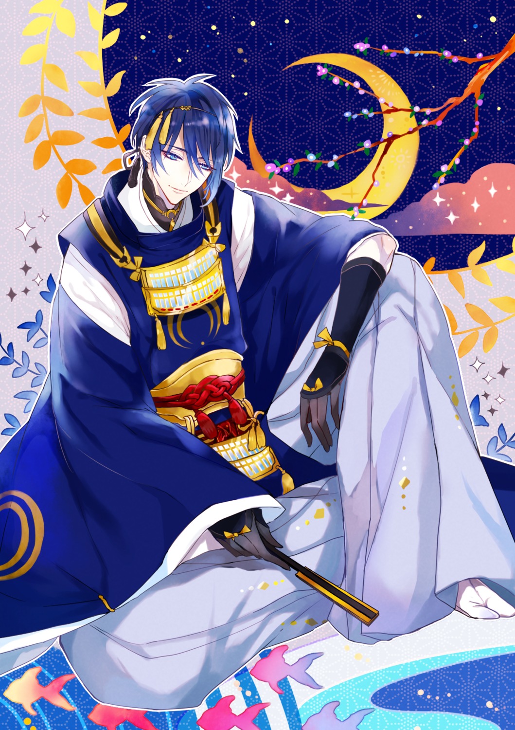 armor japanese_clothes male mikazuki_munechika touken_ranbu utsumi_(utsumi62)