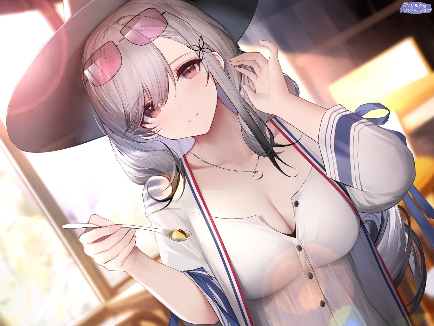 an_yasuri azur_lane cleavage dunkerque_(azur_lane) megane official_watermark