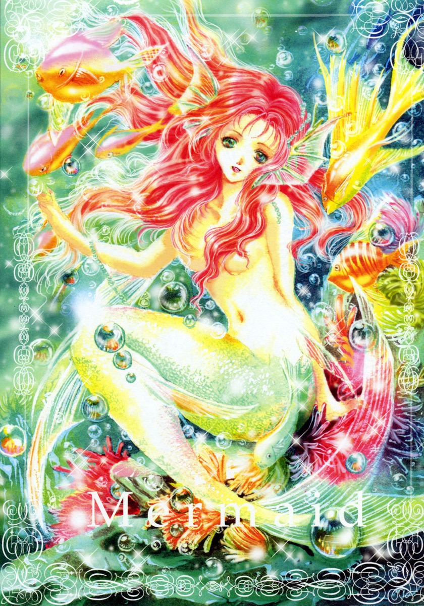 green_glass mermaid monster_girl naked nao_tsukiji