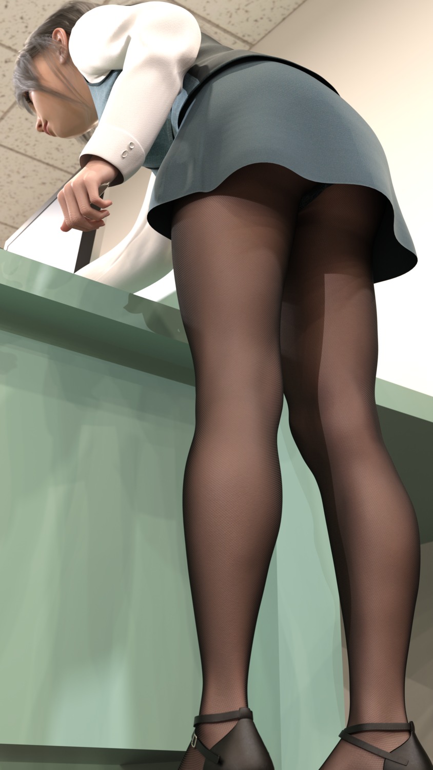 cg fishnets pantyhose skirt_lift tagme