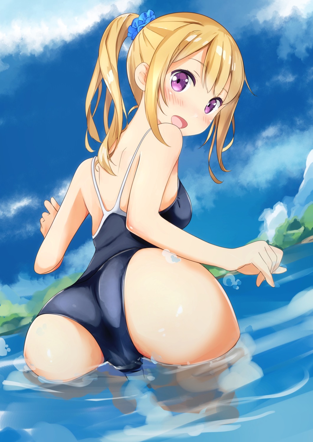 ass cameltoe miyuki_(yxbt7) school_swimsuit swimsuits wet