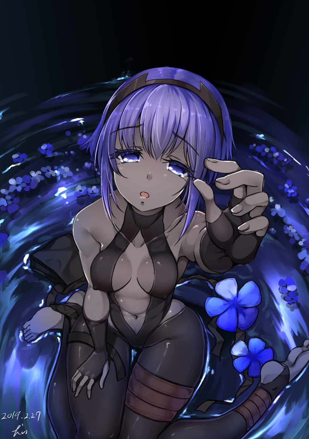 bandages erect_nipples fate/grand_order hassan_of_serenity_(fate) inu3 leotard no_bra