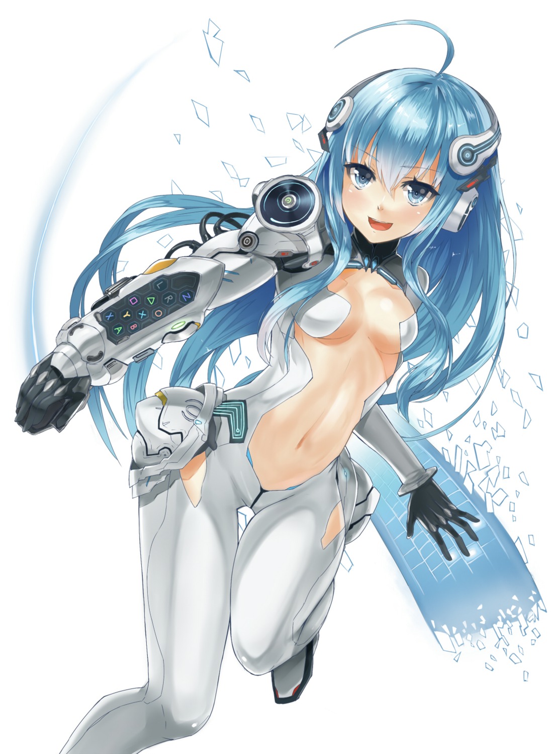 bodysuit cleavage heirou mecha_musume