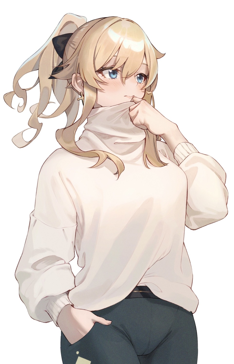 cameltoe genshin_impact jean_(genshin_impact) sooon sweater