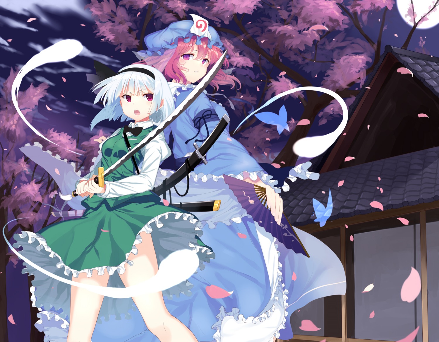 abusoru konpaku_youmu saigyouji_yuyuko sword touhou