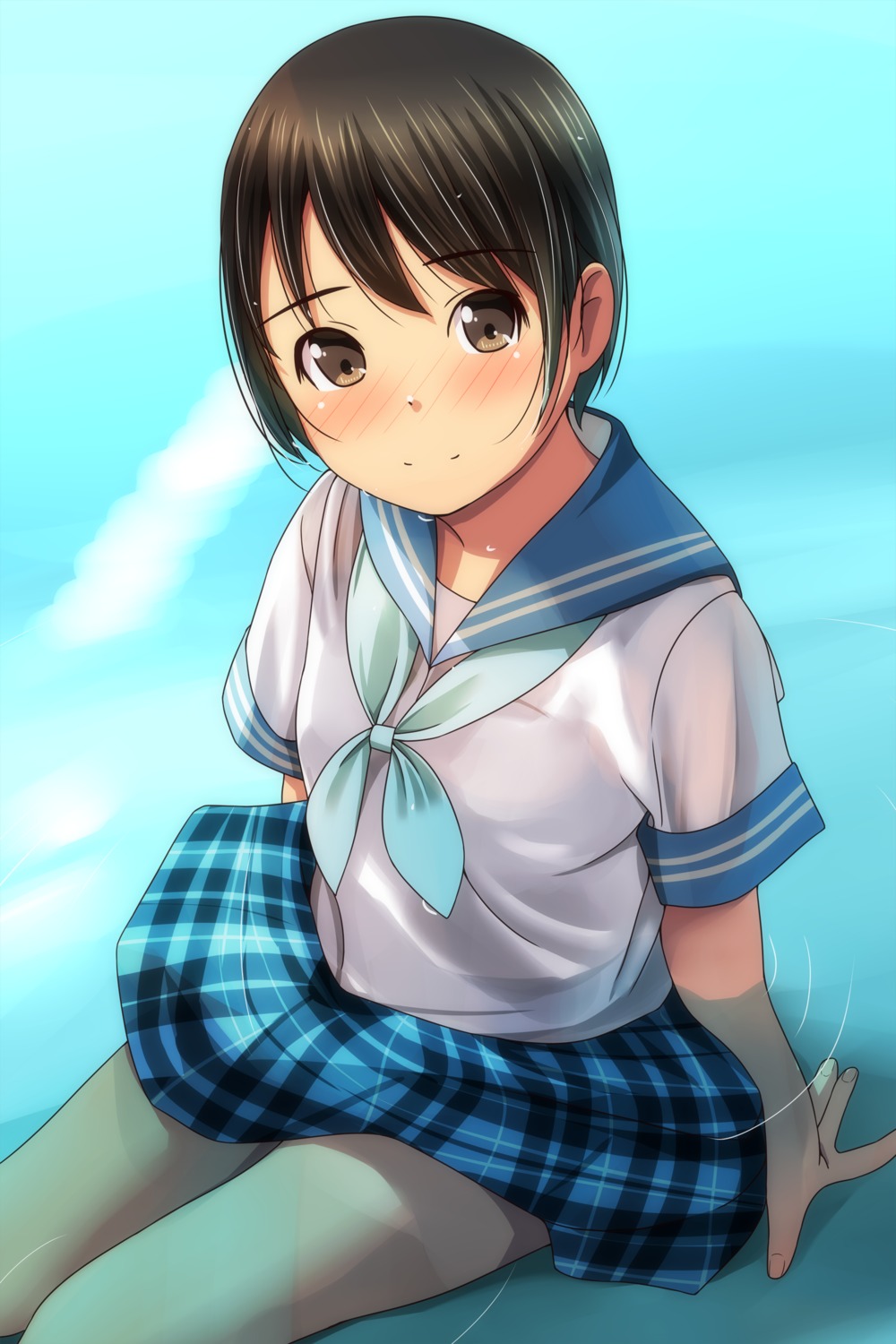 loli matsunaga_kouyou seifuku wet wet_clothes