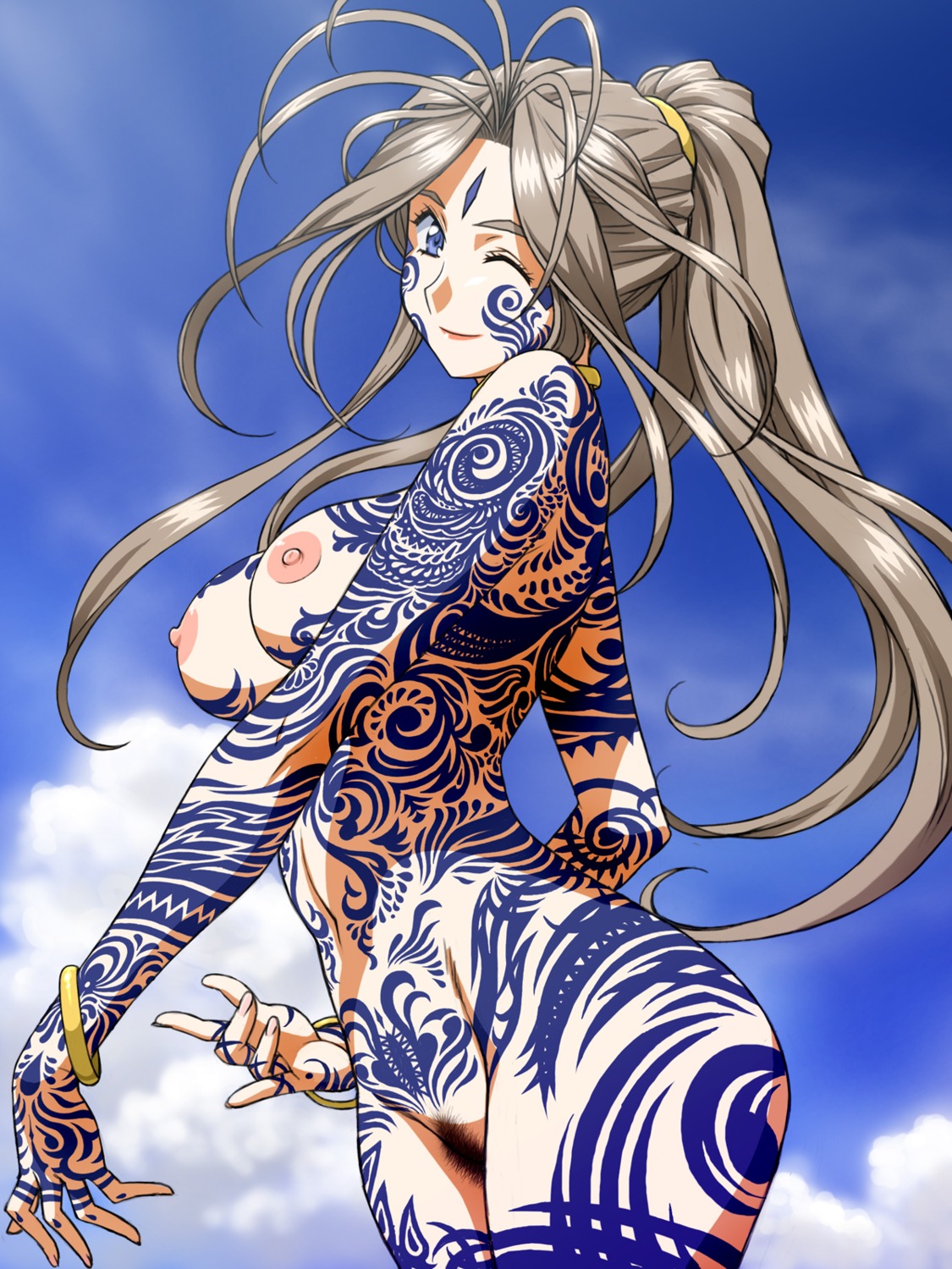 ah_my_goddess belldandy joy_division konkitto naked nipples pubic_hair