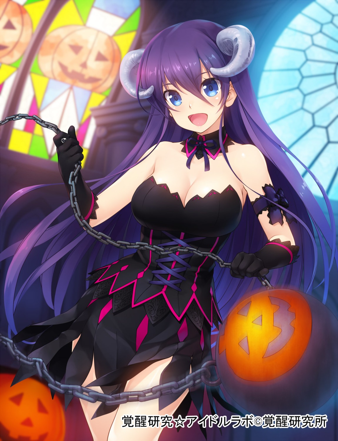 cleavage dress halloween horns idol_labo wacchi