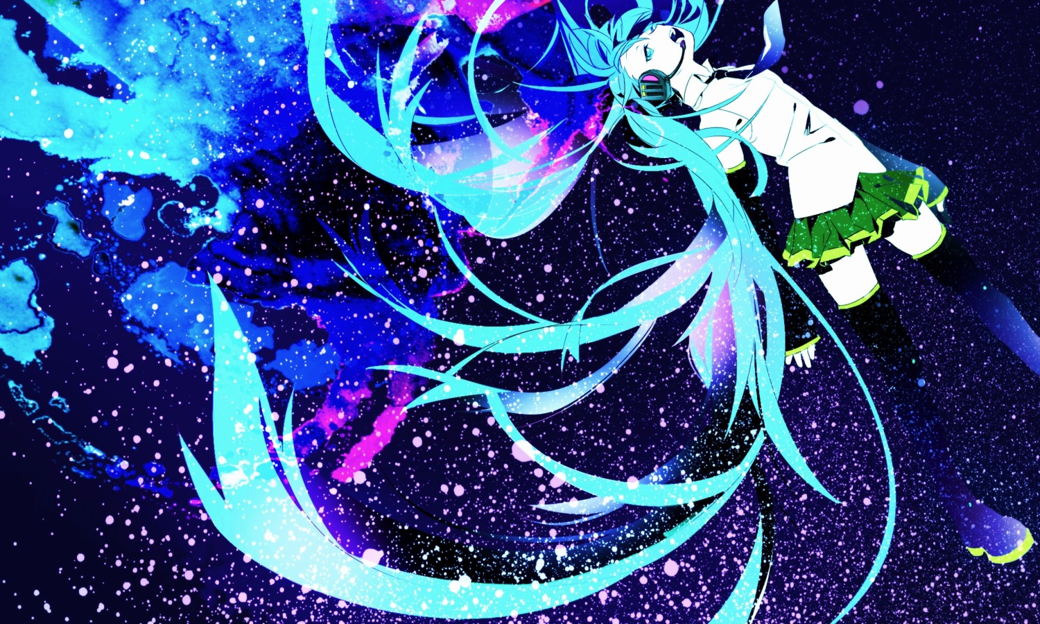 hatsune_miku headphones keishi landscape vocaloid