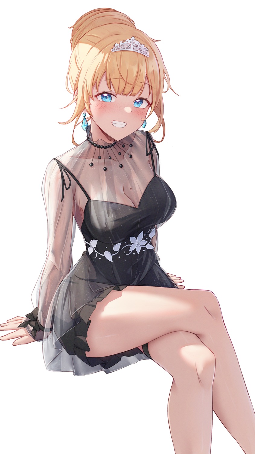 dress garter hololive hololive_english see_through shironekokfp watson_amelia