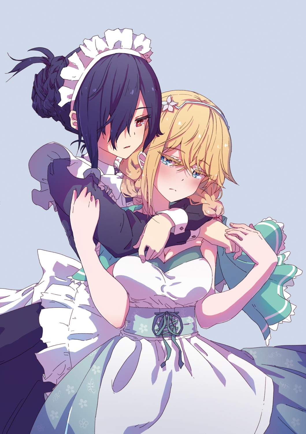 cleavage dress kagawa_yuusaku maid yuri