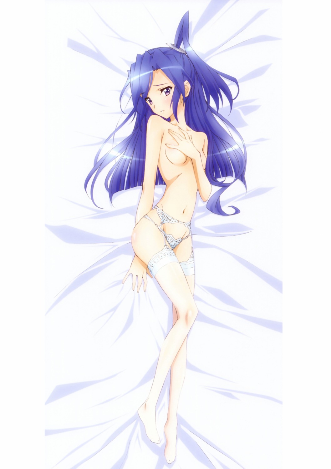 breast_hold garter_belt kazanari_tsubasa pantsu senki_zesshou_symphogear stockings thighhighs topless