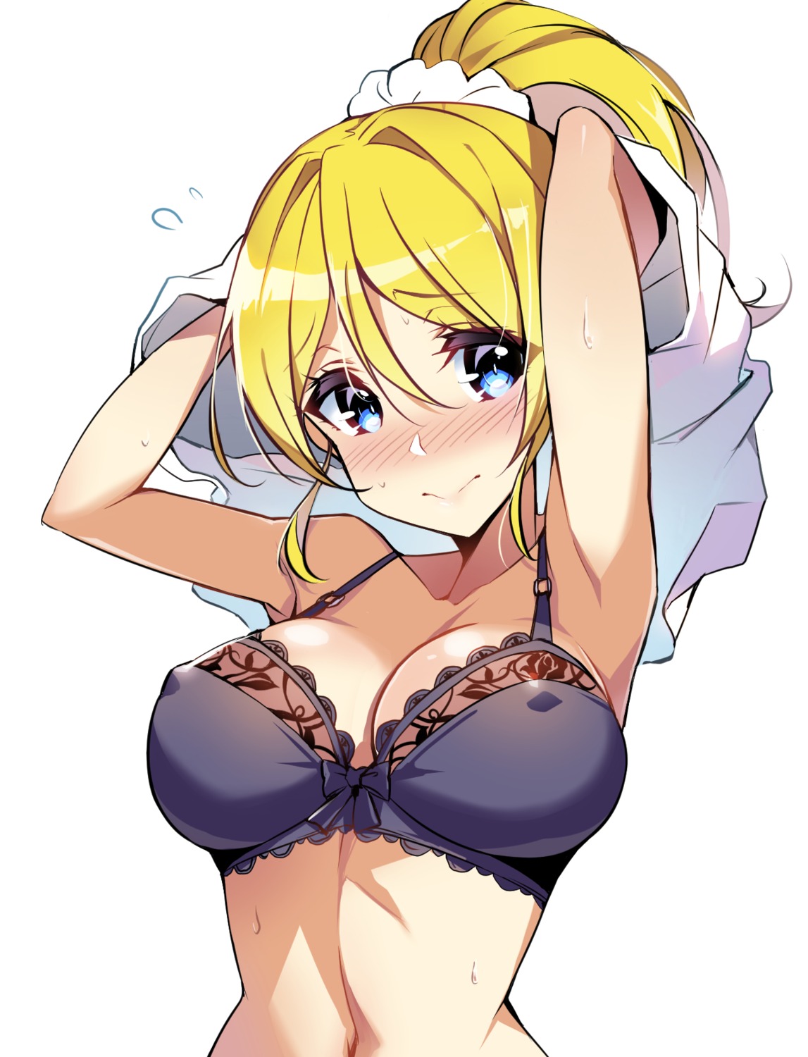 ayase_eli bra cleavage erect_nipples hoony love_live! love_live!_(series) undressing