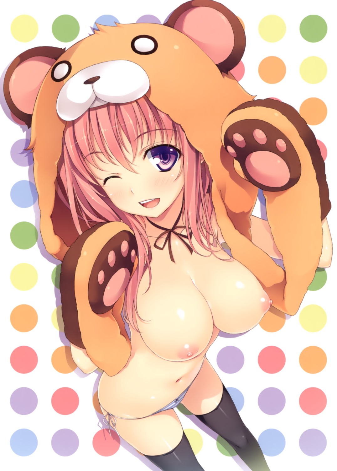 animal_ears nipples pantsu shimapan string_panties thighhighs topless yuuki_hagure