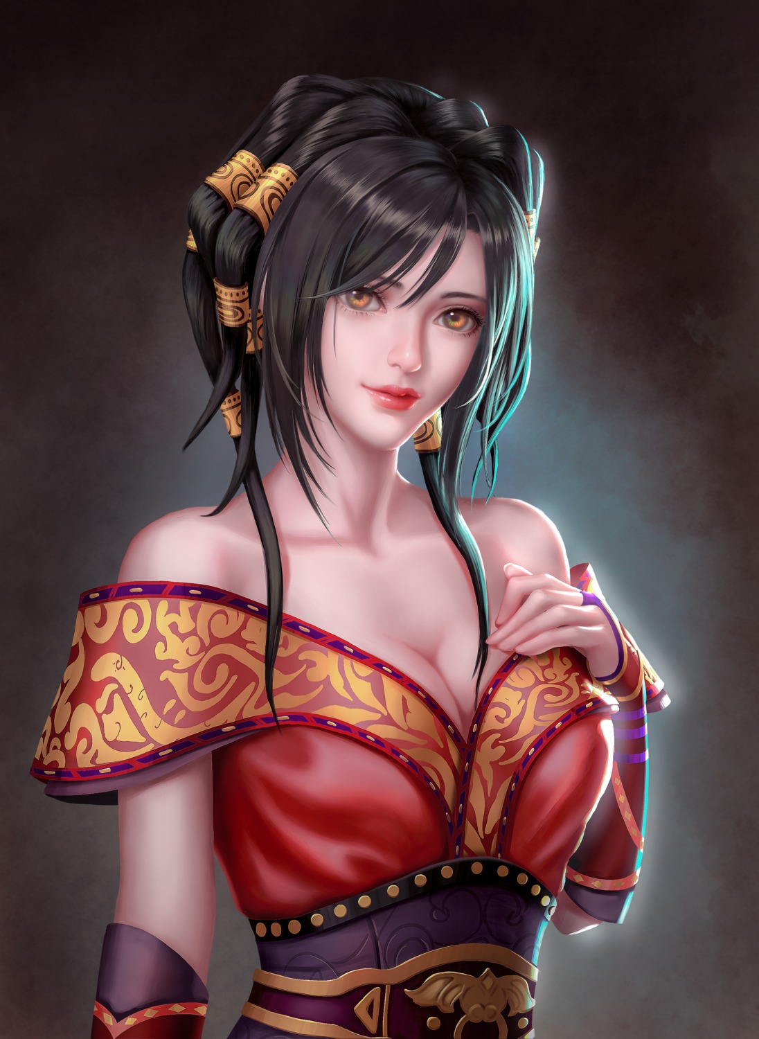 asian_clothes chi_lian cleavage no_bra open_shirt tagme the_legend_of_qin