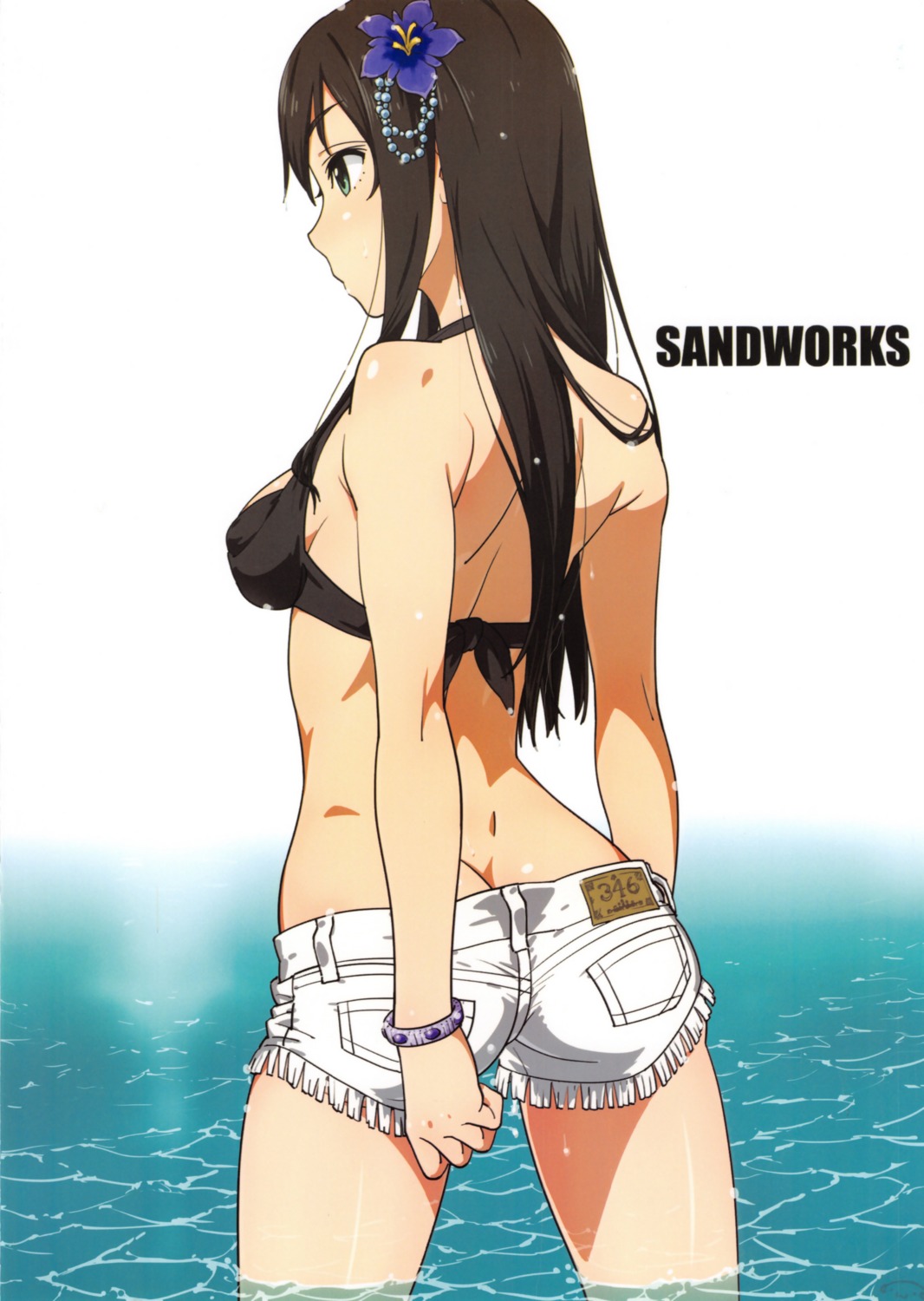 ass bikini_top sandworks shibuya_rin suna swimsuits the_idolm@ster the_idolm@ster_cinderella_girls wet