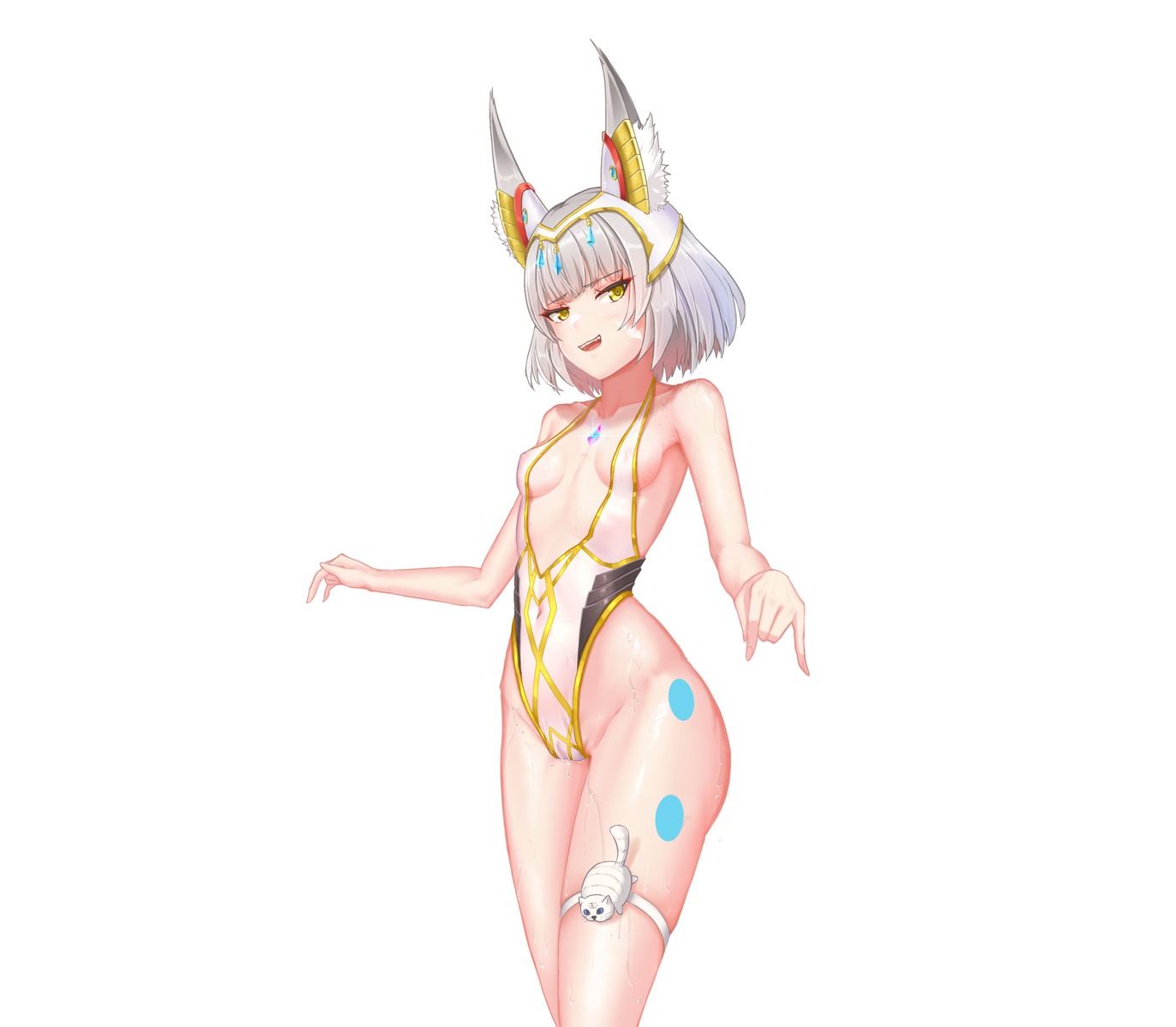 animal_ears garter kl4397 nipples niyah pussy see_through swimsuits xenoblade xenoblade_chronicles_3