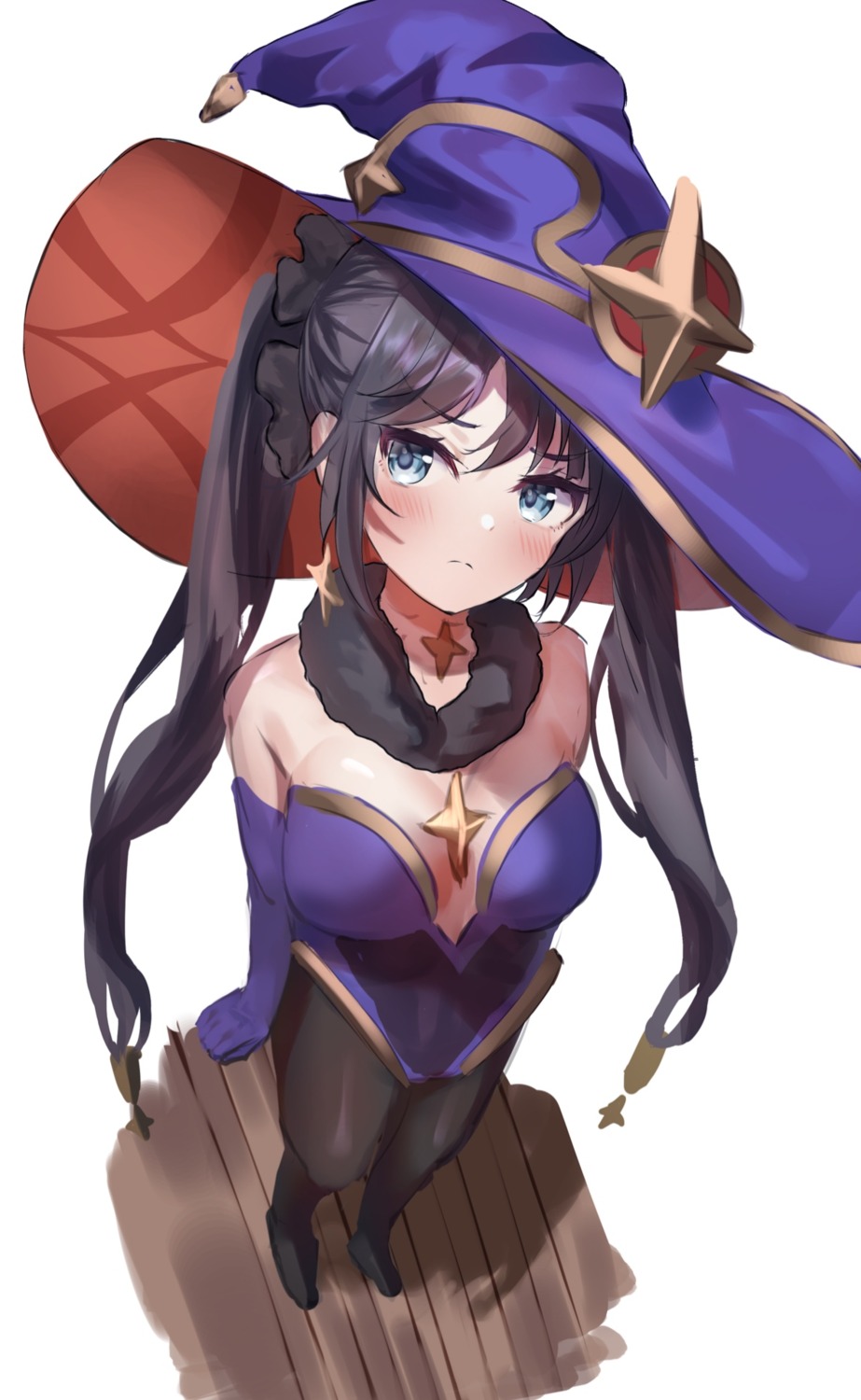 genshin_impact leotard mona_megistus no_bra owaowa_no_mi pantyhose witch